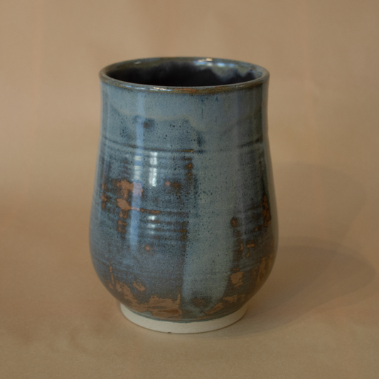 Pot à ustensiles ou vase bleu